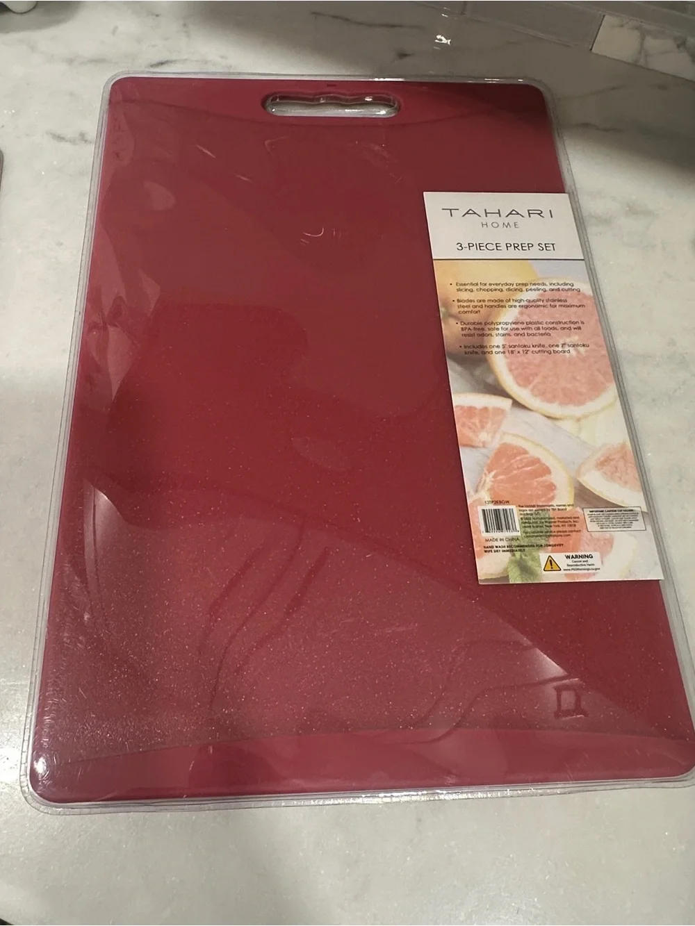 Tahari Home 3-Piece Samon Prep Set with Knives & Cutting Board